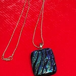 Blue and Black Pendant Necklace